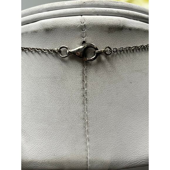 Vintage 925 Sterling Silver Crystal Rock Quartz Teardrop Fringe Necklace 16" - Picture 9 of 13